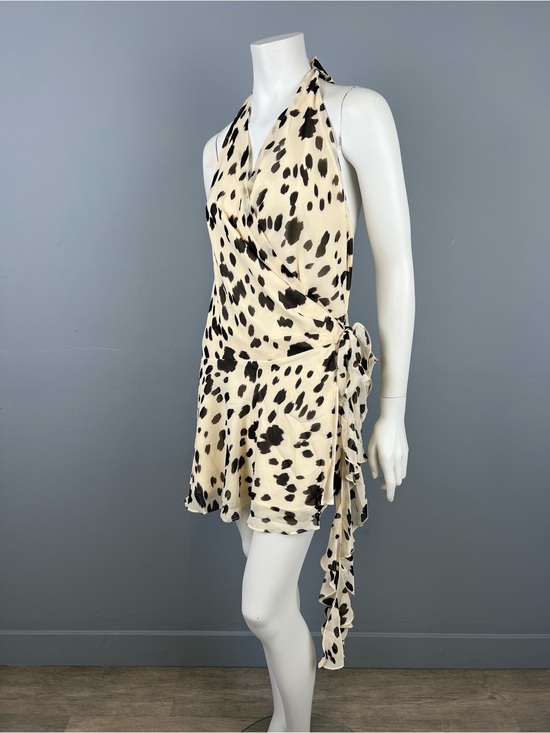 Abercrombie & Fitch Dresses & Skirts - NEW WITH TAGS Abercrombie & Fitch Halter Mini Dress in Cream and Black Cowprint